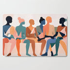 Human Relationships, Abstract People Emotional Entanglement Concept, Eclectic Pastel Bohemian Feelings, Love Friendship Contemporary Modern Painting  Cutting Board Gallery Image 1