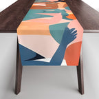 Human Relationships, Abstract People Emotional Entanglement Concept, Eclectic Pastel Bohemian Feelings, Love Friendship Contemporary Modern Painting  Table Runner Gallery Image 1