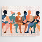 Human Relationships, Abstract People Emotional Entanglement Concept, Eclectic Pastel Bohemian Feelings, Love Friendship Contemporary Modern Painting  Jigsaw Puzzle Gallery Image 1