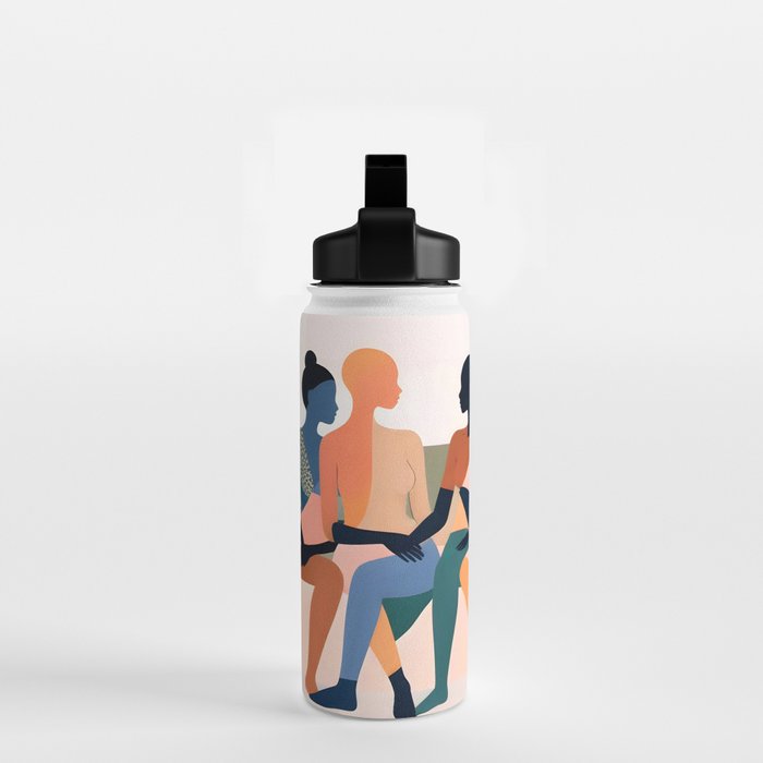 Human Relationships, Abstract People Emotional Entanglement Concept, Eclectic Pastel Bohemian Feelings, Love Friendship Contemporary Modern Painting  Water Bottle Gallery Image 2