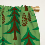 Abstract Fir Trees and Pine Cones Window Curtain Gallery Image 2
