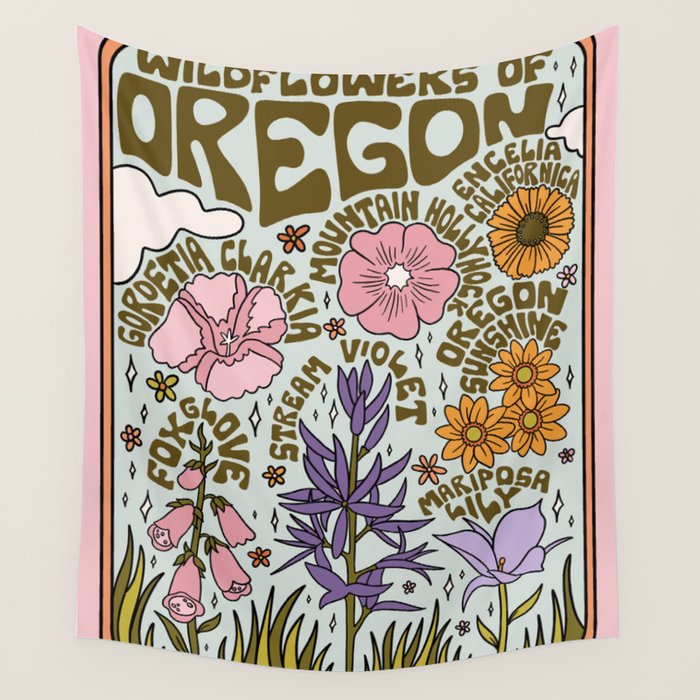 Oregon Wildflowers Wall Tapestry Gallery Image 4