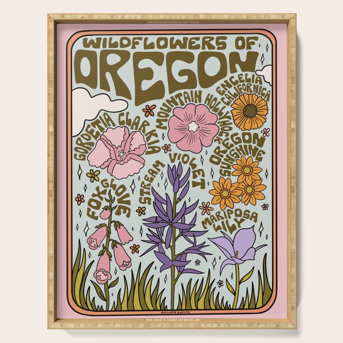 Oregon Wildflowers Serving Tray Gallery Image 1