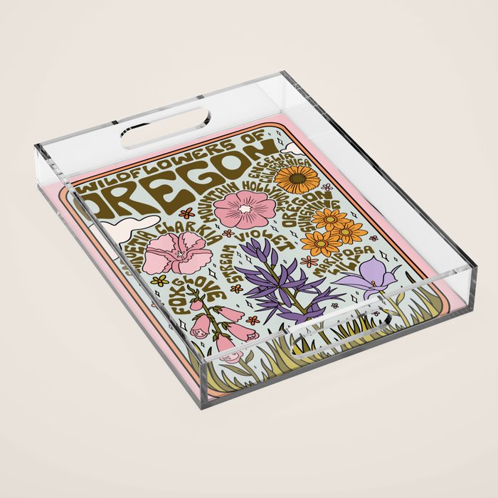 Oregon Wildflowers Acrylic Tray Gallery Image 1