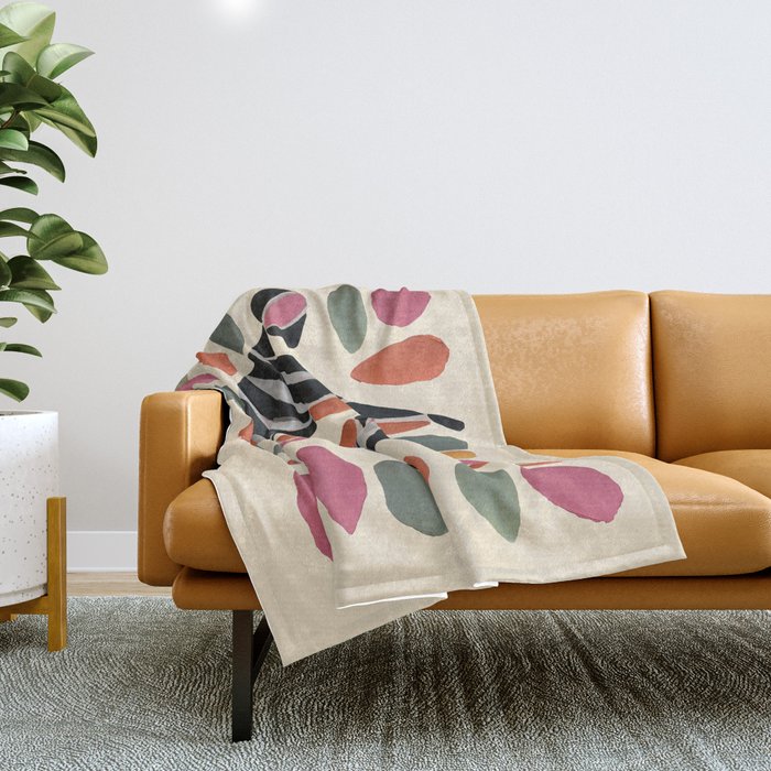 Dance of Shapes Throw Blanket Gallery Image 1
