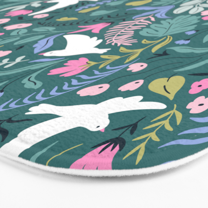 Garden and birds Bath Mat Gallery Image 3