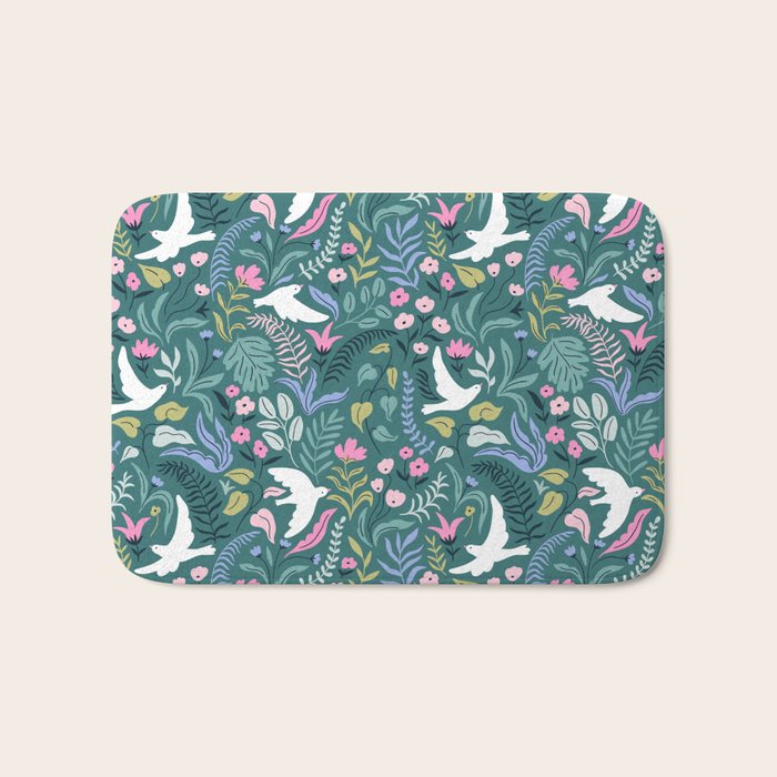 Garden and birds Bath Mat Gallery Image 1