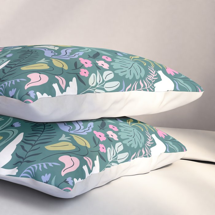 Garden and birds Pillow Sham Gallery Image 3