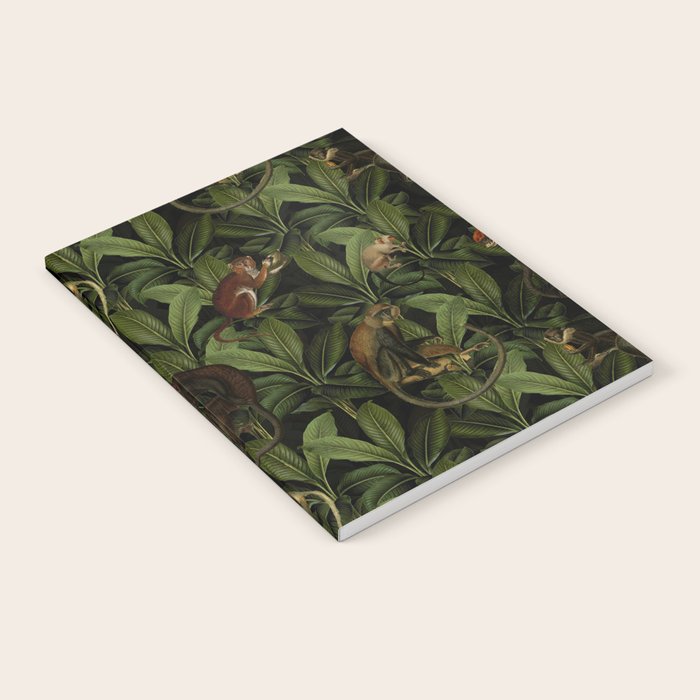Monkey Vintage Botanical Night Jungle Garden Notebook