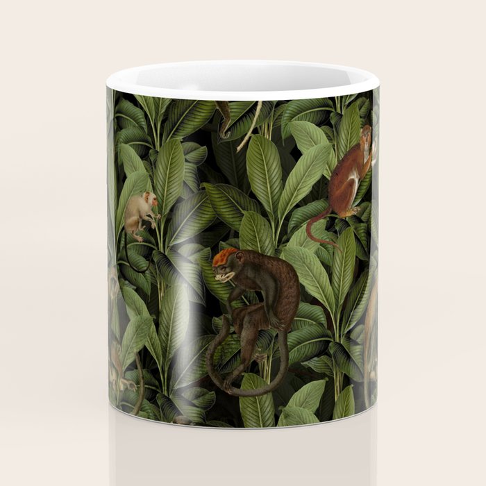 Monkey Vintage Botanical Night Jungle Garden Coffee Mug Gallery Image 4