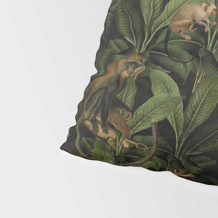 Monkey Vintage Botanical Night Jungle Garden Pillow Sham Gallery Image 4