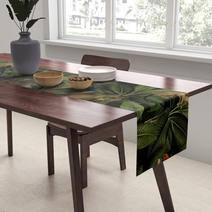 Monkey Vintage Botanical Night Jungle Garden Table Runner Gallery Image 2