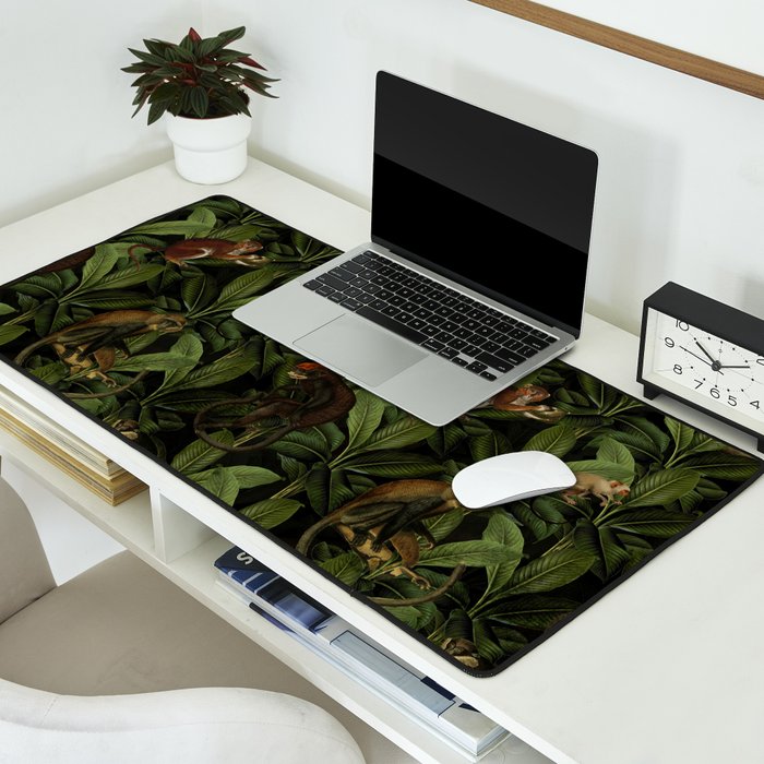 Monkey Vintage Botanical Night Jungle Garden Desk Mat Gallery Image 2