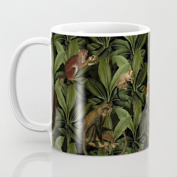 Monkey Vintage Botanical Night Jungle Garden Coffee Mug Gallery Image 3