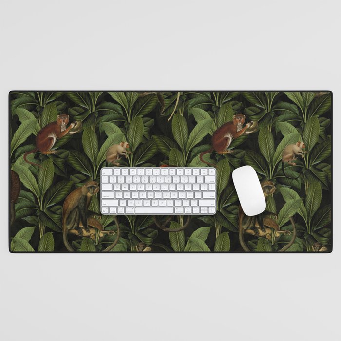 Monkey Vintage Botanical Night Jungle Garden Desk Mat Gallery Image 1