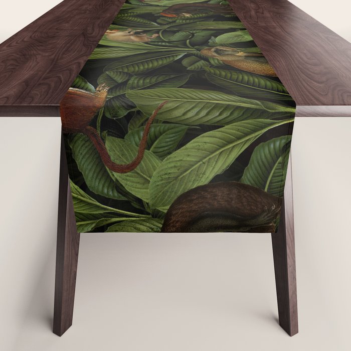 Monkey Vintage Botanical Night Jungle Garden Table Runner Gallery Image 1