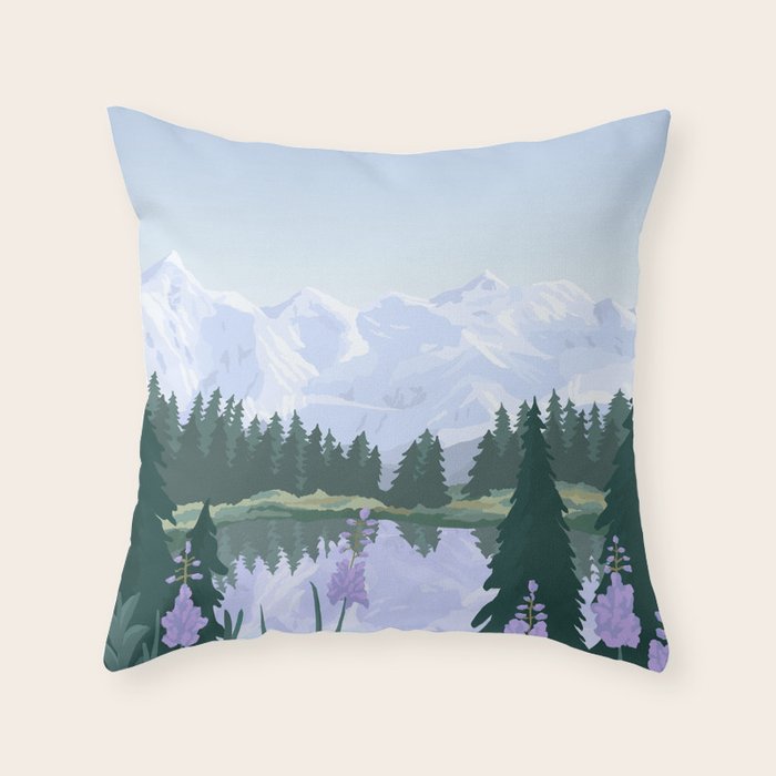 Denali National Park Throw Pillow Gallery Image 1