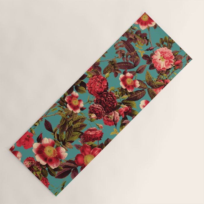 Spring Summer Floral Pattern Yoga Mat Gallery Image 1
