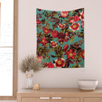 Spring Summer Floral Pattern Wall Tapestry Gallery Image 2