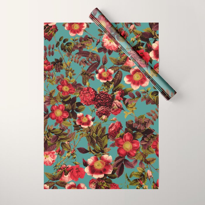Spring Summer Floral Pattern Wrapping Paper Gallery Image 1