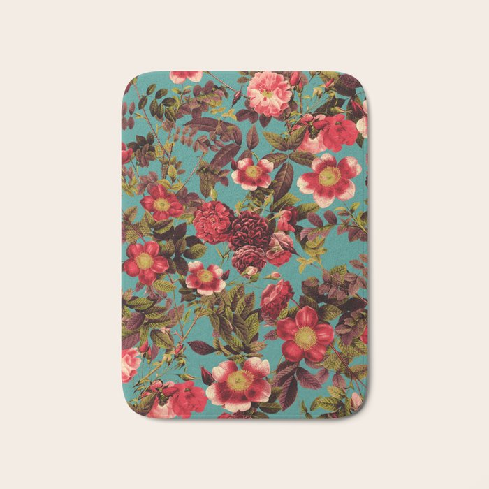 Spring Summer Floral Pattern Bath Mat Gallery Image 1