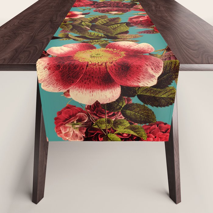 Spring Summer Floral Pattern Table Runner