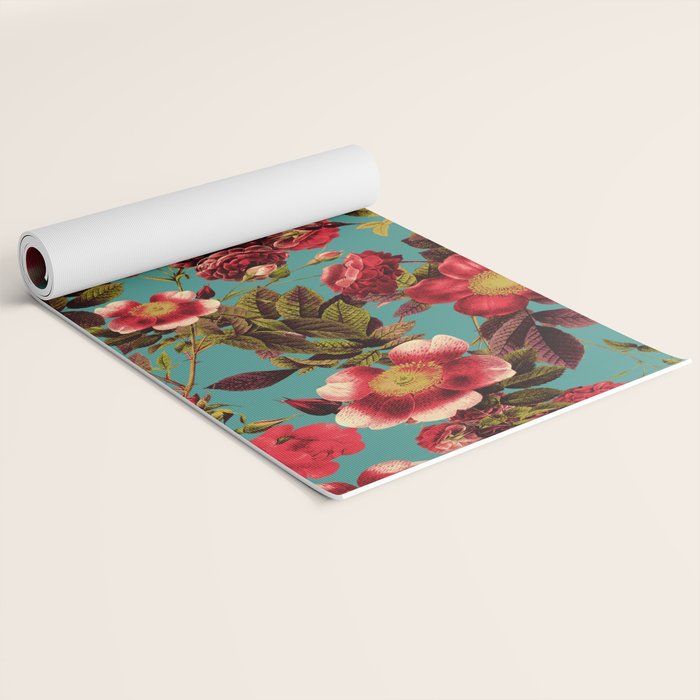 Spring Summer Floral Pattern Yoga Mat Gallery Image 2