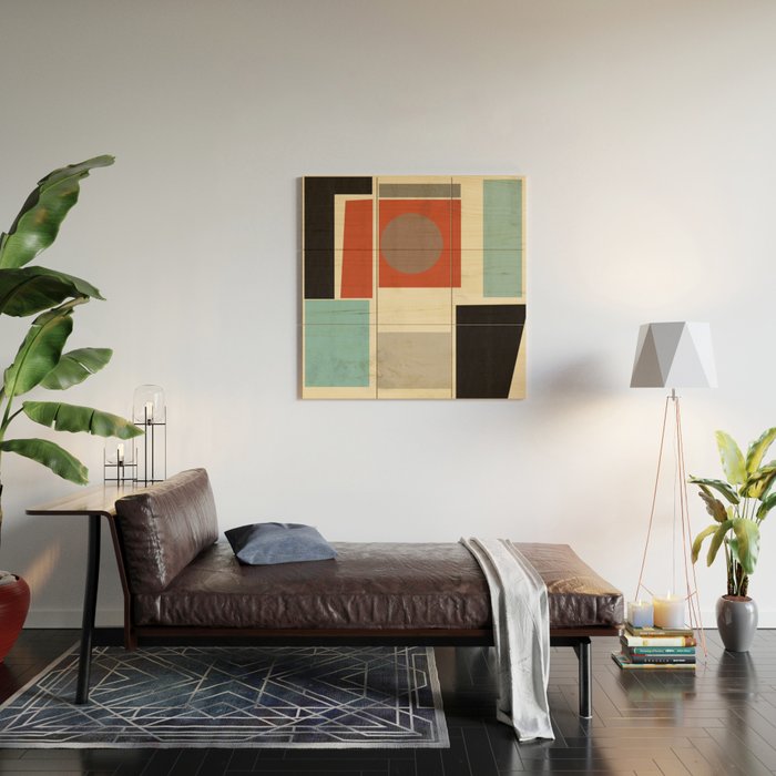 Geometric Composition Square  Wood Wall Art Gallery Image 2