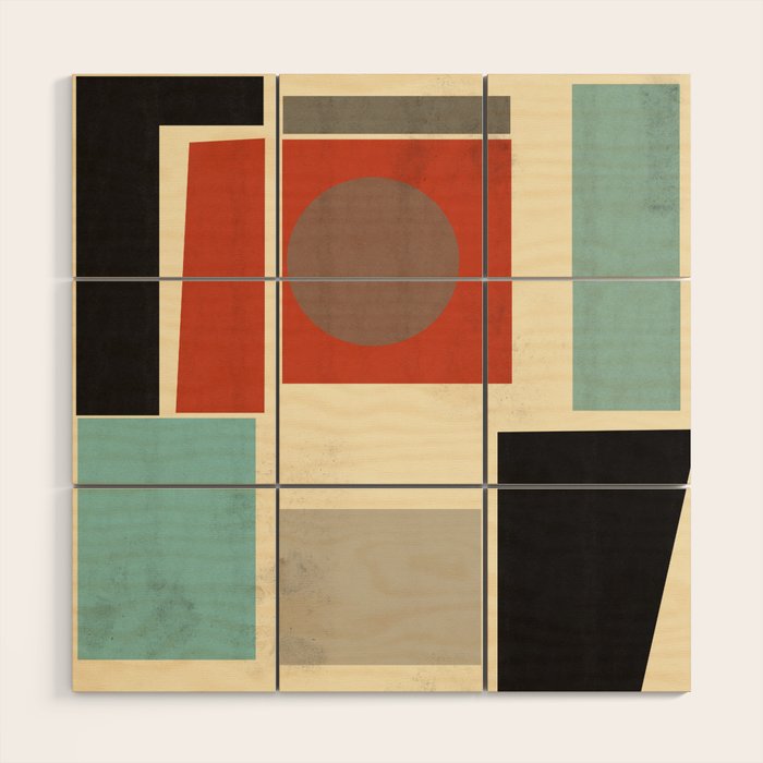 Geometric Composition Square  Wood Wall Art Gallery Image 1