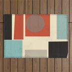 Geometric Composition Square  Outdoor Rug Gallery Image 1
