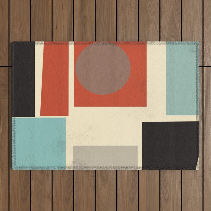 Geometric Composition Square  Outdoor Rug Gallery Image 1