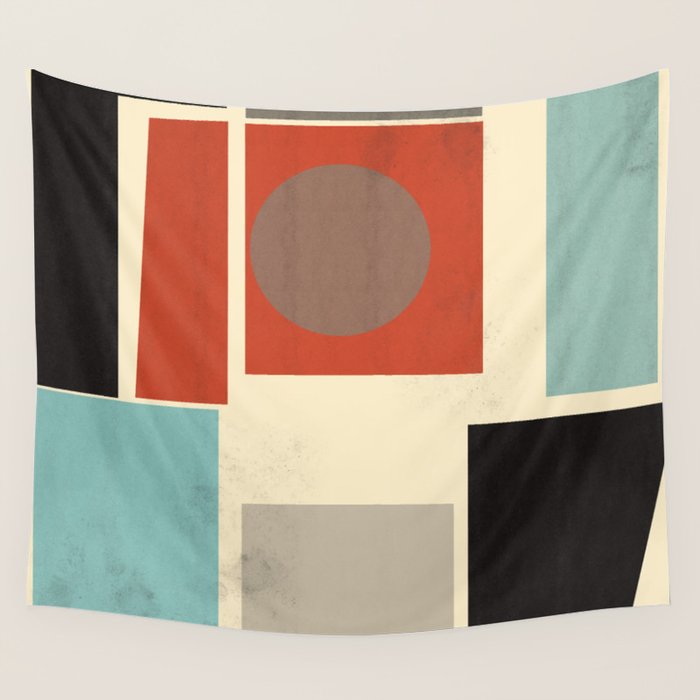 Geometric Composition Square  Wall Tapestry Gallery Image 4