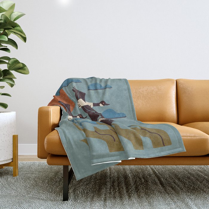 Geese Flying South Throw Blanket Gallery Image 1
