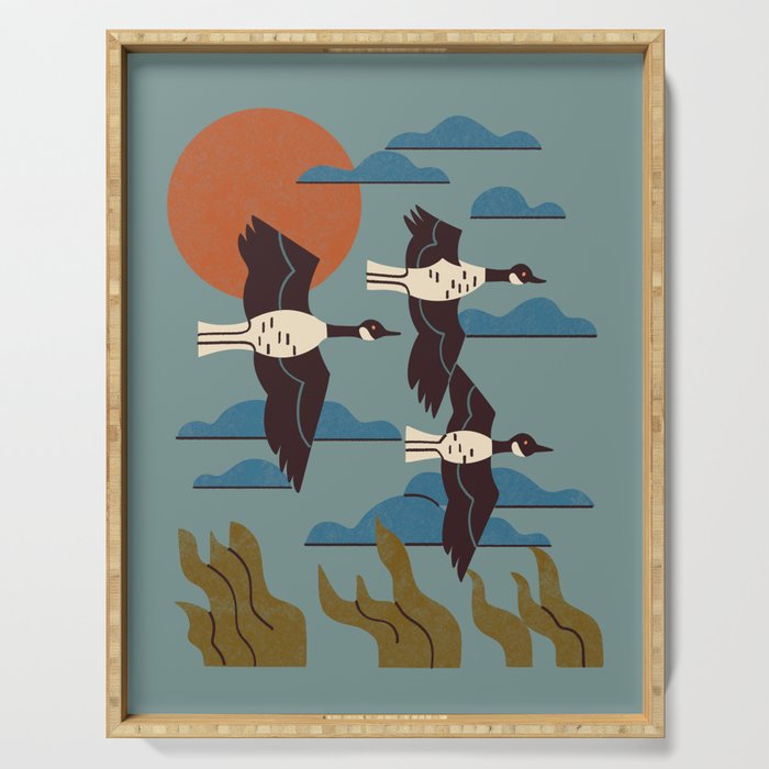 Geese Flying South Serving Tray Gallery Image 1