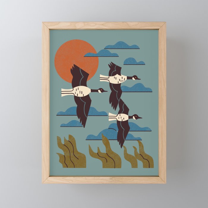 Geese Flying South Mini Art Print Gallery Image 1