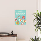 Summer gils on inflatable in swimming pool floats. Poster Gallery Image 2