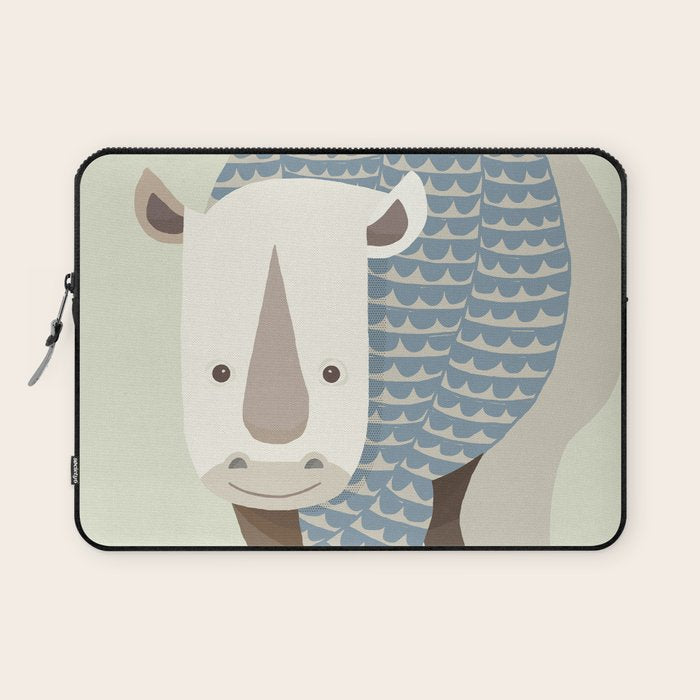 Whimsical Rhinoceros Laptop Sleeve Gallery Image 1