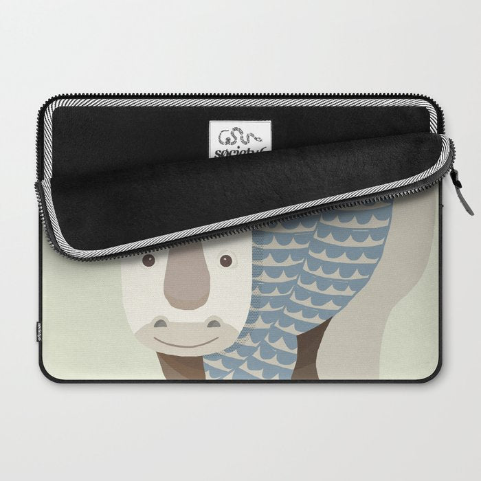Whimsical Rhinoceros Laptop Sleeve Gallery Image 2