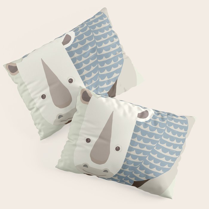 Whimsical Rhinoceros Pillow Sham Gallery Image 3