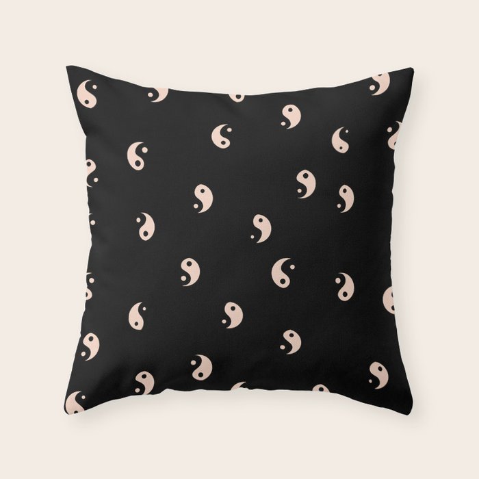 Yin and yang black and white Throw Pillow Gallery Image 6