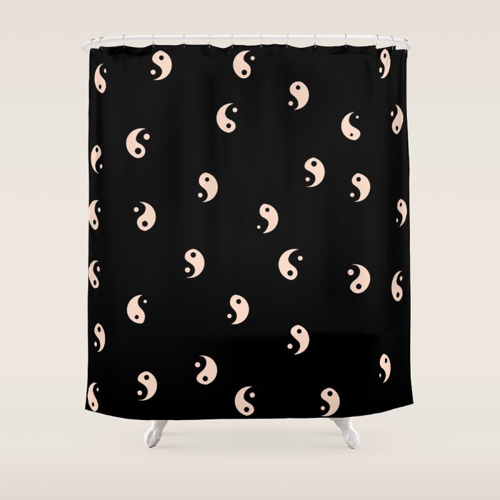 Yin and yang black and white Shower Curtain Gallery Image 1