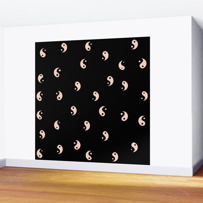 Yin and yang black and white Wall Mural Gallery Image 2
