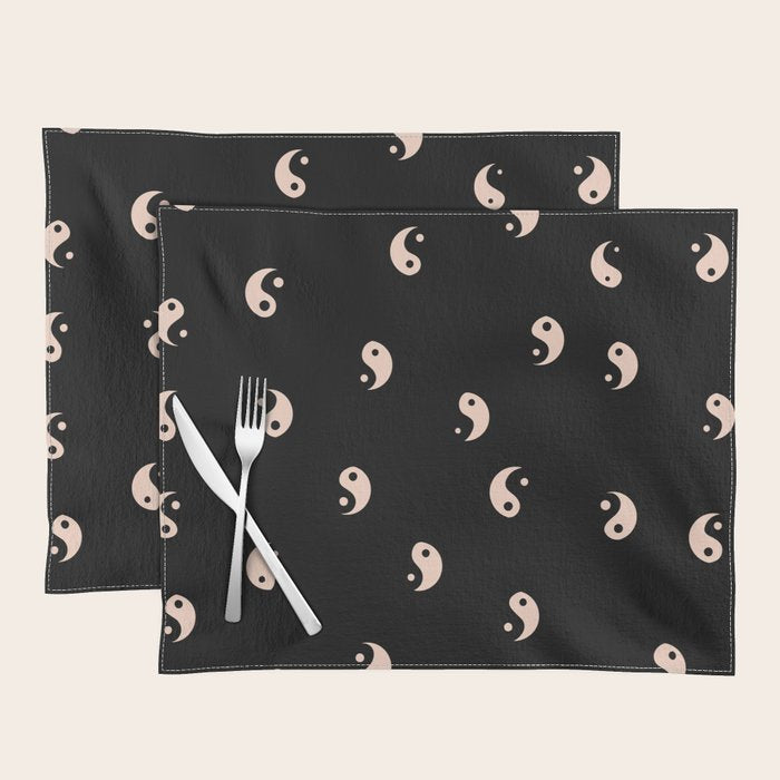 Yin and yang black and white Placemat Gallery Image 1