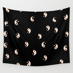 Yin and yang black and white Wall Tapestry Gallery Image 4