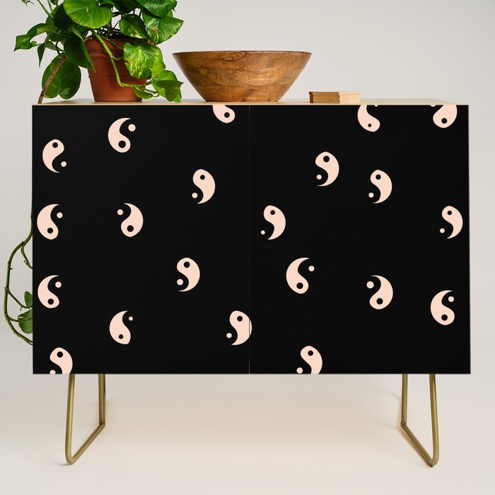 Yin and yang black and white Credenza Gallery Image 1