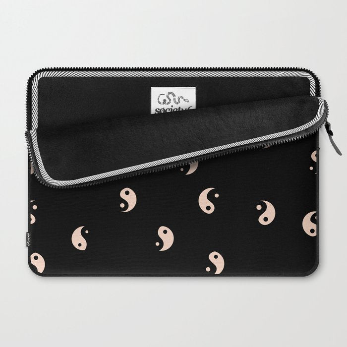 Yin and yang black and white Laptop Sleeve Gallery Image 2