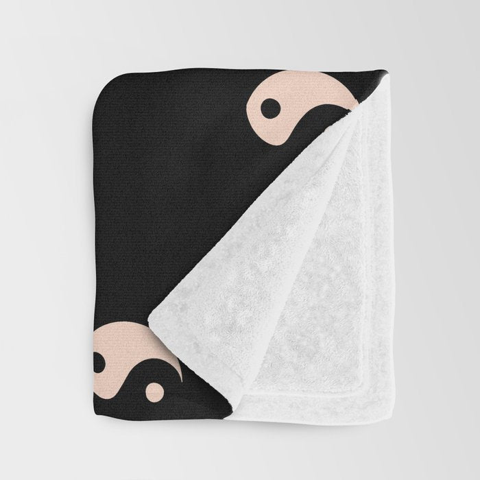 Yin and yang black and white Throw Blanket Gallery Image 3