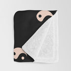 Yin and yang black and white Throw Blanket Gallery Image 3