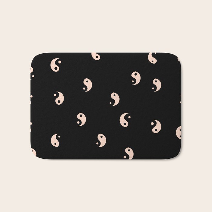 Yin and yang black and white Bath Mat Gallery Image 1
