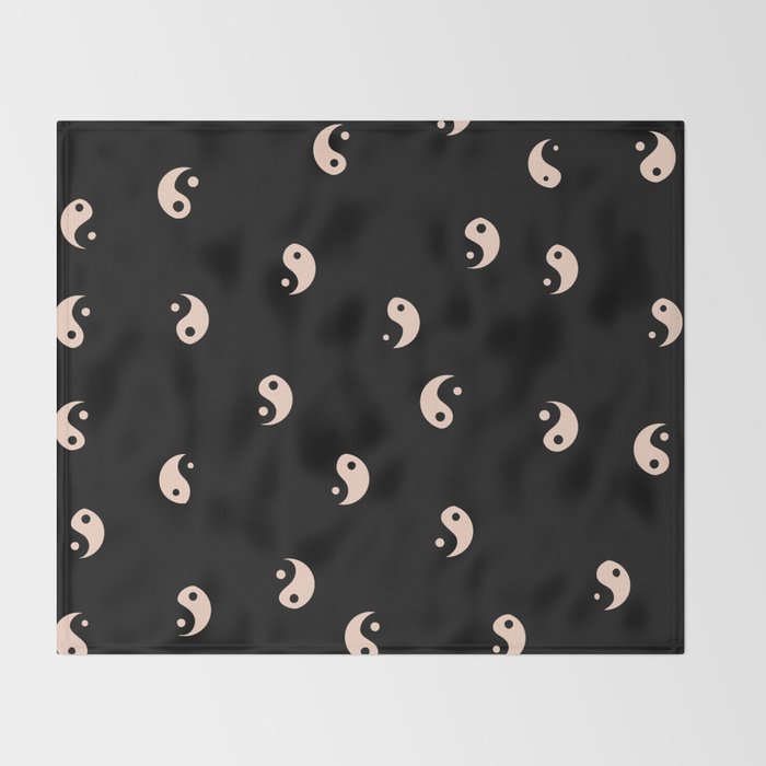 Yin and yang black and white Throw Blanket Gallery Image 2